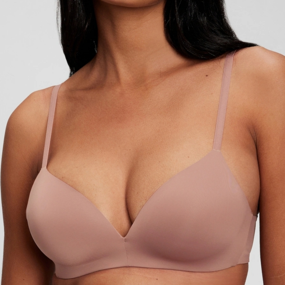 Gap Body Wireless T-Shirt Bra Sz 34B in Mauvey Brown